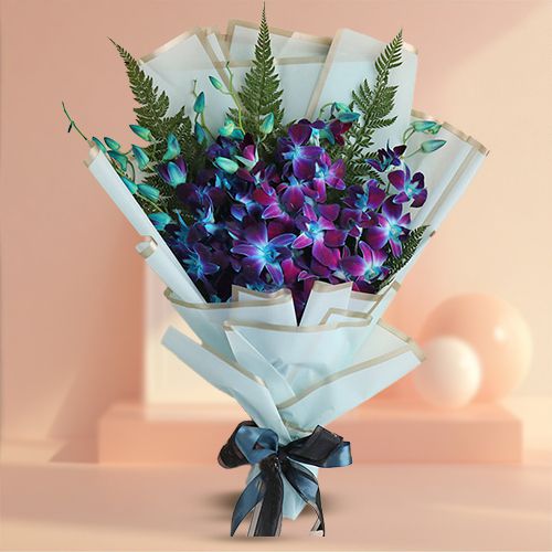 Elegant Blue Orchid Bouquet