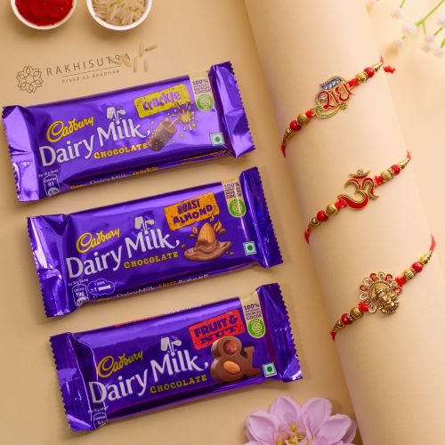 Auspicious Rakhi Set N Chocolate Treasures