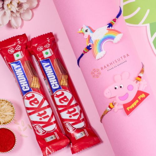 Impressive Kids Rakhi Set N KitKat Combo