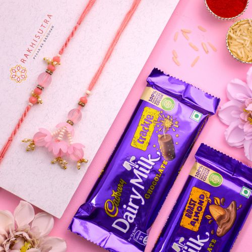 Charming Bhaiya Bhabhi Rakhi N Cadbury Treat