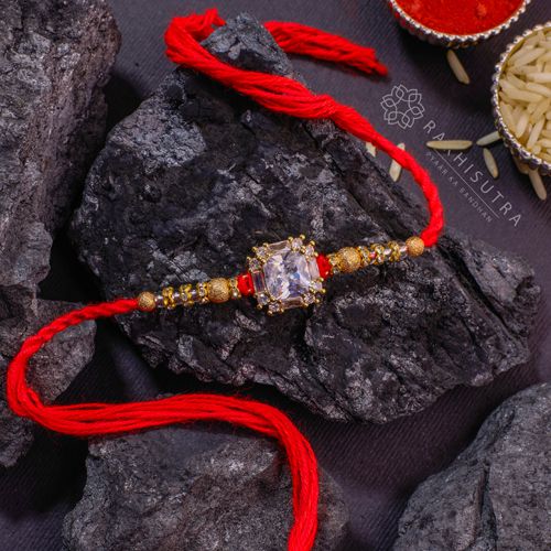 Stunning Premium Amarican Diamond Rakhi Gift